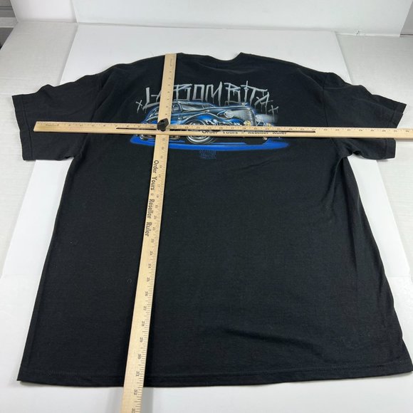 VTG ODM Rollin Hard Shirt Adult Extra Large Black Chevy La Bombita Chicano Tee - Picture 10 of 13